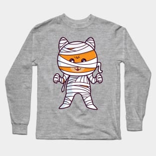 Cute Egyptian Mummified Cat Long Sleeve T-Shirt